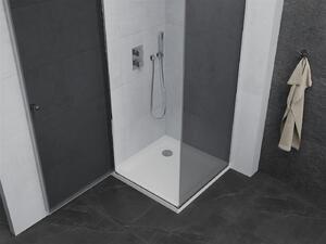 Mexen Pretoria, sprchovací kút 80 (dvere) x 80 (stena) cm, 6mm šedé sklo, chrómový profil + biela sprchová vanička, 852-080-080-01-40-4010