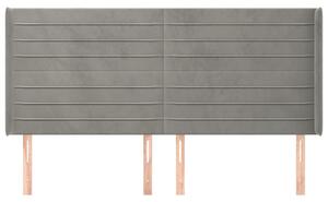 Čelo postele so záhybmi bledosivé 183x16x118/128 cm zamat