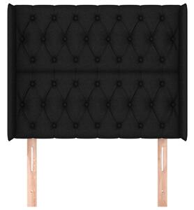 Čelo postele so záhybmi čierne 103 x 16 x 118/128 cm látka