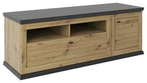 SKRINKA POD TV, tmavosivá, dub artisan, 150/55,6/50 cm Hom`in - TV nábytok