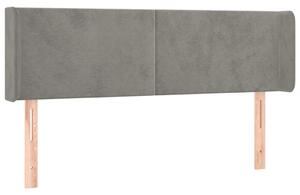 Čelo postele s LED bledosivé 147x16x78/88 cm zamat