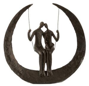 Dekoratívne soška Couple on Swing - 34 * 8 * 30 cm - J-Line by Jolipa