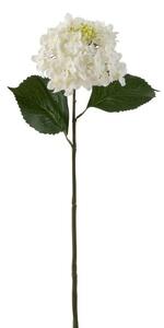 Biela dekoračné kvetina Hortenzie - 51cm - J-Line by Jolipa