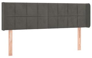 Čelo postele s LED tmavosivé 147x16x78/88 cm zamat