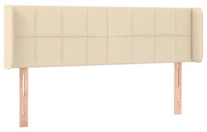Čelo postele s LED krémové 147x16x78/88 cm látka