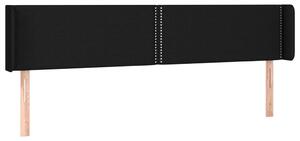 Čelo postele s LED čierne 203x16x78/88 cm látka