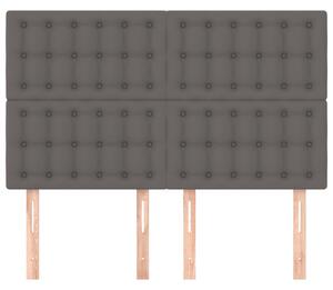Čelá postele 4 ks sivé 72x5x78/88 cm umelá koža