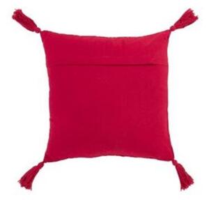 Tmavo ružový vankúš Fayol so strapcami - 45 * 45 cm - J-Line by Jolipa