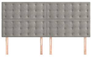 Čelá postele 4 ks bledosivé 90x5x78/88 cm zamat
