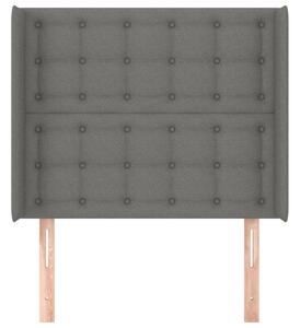Čelo postele so záhybmi tmavosivé 103 x 16 x 118/128 cm látka