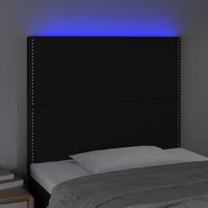Čelo postele s LED čierne 80x5x118/128 cm látka