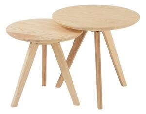 Prírodné drevený odkladací stolík Scandinavian - Ø 50 * 49cm - J-Line by Jolipa