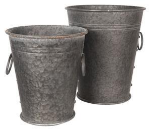 2ks dekoračné plechové vedrá - Ø 37 * 42/32 * 35 cm - Clayre & Eef