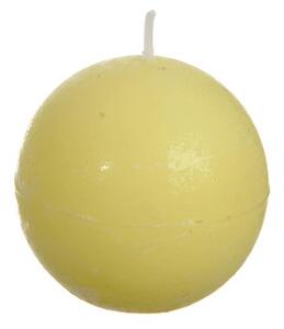 Guľatá žltá sviečka S Yellow - Ø 6,5 * 6,5 cm / 16h - J-Line by Jolipa