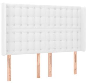 Čelo postele biele 147x16x118/128 cm umelá koža