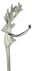 Strieborná kovová obúvacia lyžica s hlavou jeleňa Deer - 52*5*1cm - Mars & More