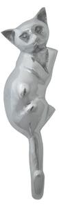 Strieborný kovový háčik mačka - 18*6*6cm - Mars & More