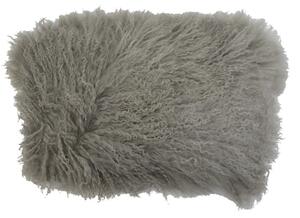 Vankúš šedá ovčej kože kučeravý dlhý chlp Curly grey - 35 * 50 * 10cm - Mars & More