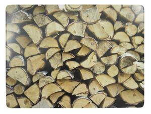 4ks pevné korkové prestieranie drevo Fireplace wood - 30 * 40 * 0,4 cm - Mars & More