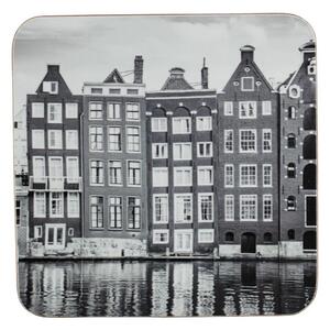 6ks pevné korkové podtácky s motívom Amsterdam - 10*10*0,4cm - Mars & More