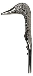 Strieborná kovová obúvacia lyžica s hlavou kačice - 10*3*58 cm - Mars & More