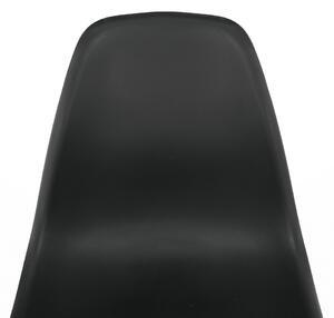 KONDELA Barová stolička, čierna, plast/drevo, CARBRY NEW