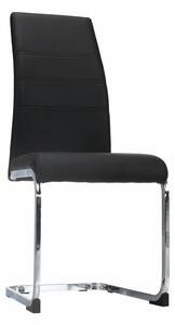 KONDELA Jedálenská stolička, čierna/chróm, VATENA