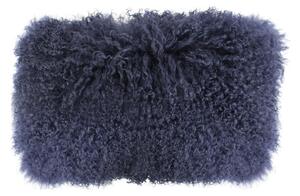 Vankúš modrá ovčej kože kučeravý dlhý chlp Navy Curly - 50 * 30 * 10cm - Mars & More