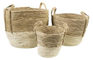 Prírodné pletené košíky s ušami - 35 * 35 * 30/30 * 30 * 25/23 * 23 * 20 cm - Mars & More