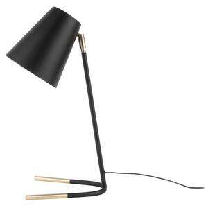 Čierna stolová lampa s detailmi v zlatej farbe Leitmotiv Noble