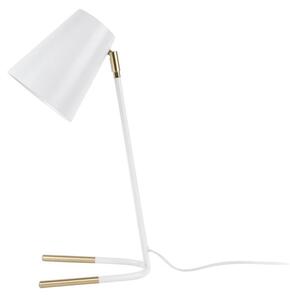 Biela stolová lampa s detailmi v zlatej farbe Leitmotiv Noble