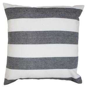 Čierno-biely bavlnený pruhovaný vankúš Chambray - 40 * 40 * 10cm - Mars & More