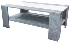 Konferenčný stolík Louis, beton/biela