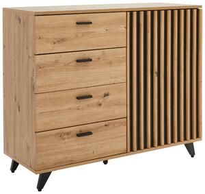 ŠIROKÁ KOMODA, čierna, farba duba, 103/86/40 cm MID.YOU - Online Only drobný nábytok, Online Only