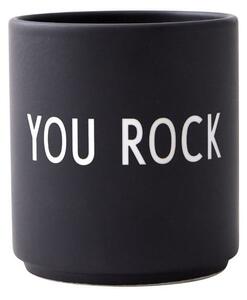 Čierny porcelánový hrnček Design Letters Favourite You Rock