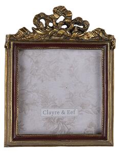 Zlatý zdobený fotorámik vo vintage štýle - 9 * 1 * 11 cm / 7 * 7 cm - Clayre & Eef
