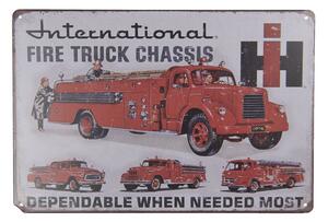 Kovová nástenná cedule Fire Truck - 30 * 20 cm - Clayre & Eef