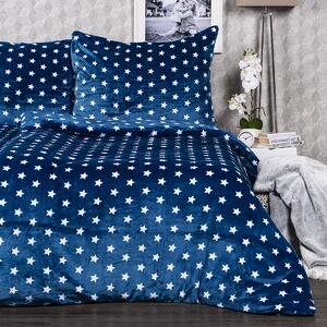 4Home obliečky mikroflanel Stars modrá, 160 x 200 cm, 2 ks 70 x 80 cm
