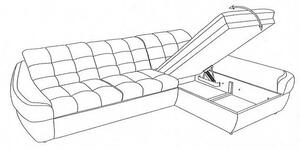 Rohová sedacia súprava Lotus Mini 2F-OTM, biela ekokoža / tmavo šedá tkanina