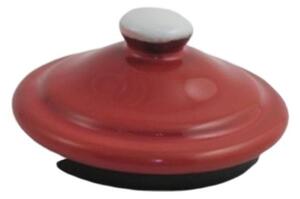 Červené viečko k mlékovce s bodkami Red dot - 7cm - Münder Email