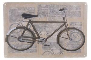 Kovová stredne veľká retro ceduľa s bicyklom - 20 * 30 cm - Clayre & Eef