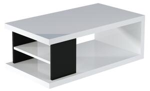 Konferenčný stolík KELLY, 110x60x41, biela/čierna mat