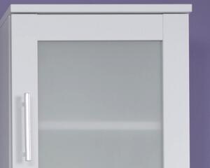 Kúpeľňová závesná skrinka Orlando, biela / satinované sklo