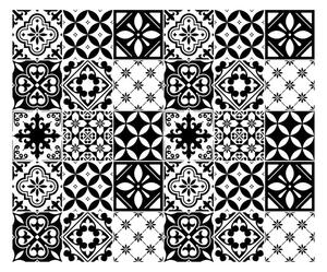 Sada 30 nástenných samolepiek Ambiance Decal Tiles Azulejos Rosario, 10 × 10 cm