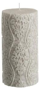 Mintovou valcovitá sviečka s ornamentami - Ø7,5 * 15cm - J-Line by Jolipa