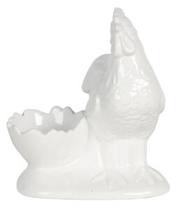 Držiak na vajíčko v tvare škrupiny sa sliepočkou - 11*9*13 cm - Clayre & Eef