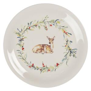 Keramický jedálenský tanier Dearly Christmas - Ø 28 cm - Clayre & Eef