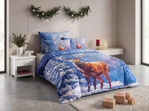 3D Bavlnené obliečky FROSTED DEER modré + obliečka na vankúšik 40x50 cm zdarma Rozmer obliečky: 70 x 90 cm | 140 x 200 cm