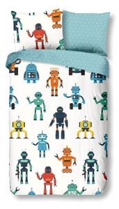 Detské bavlnené obliečky Good Morning Robots, 140 x 220 cm