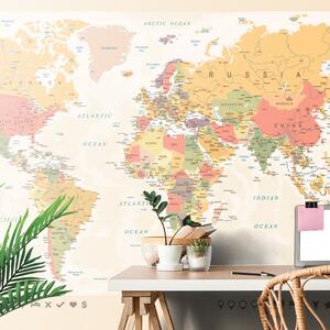 Tapeta podrobná mapa sveta - 150x100